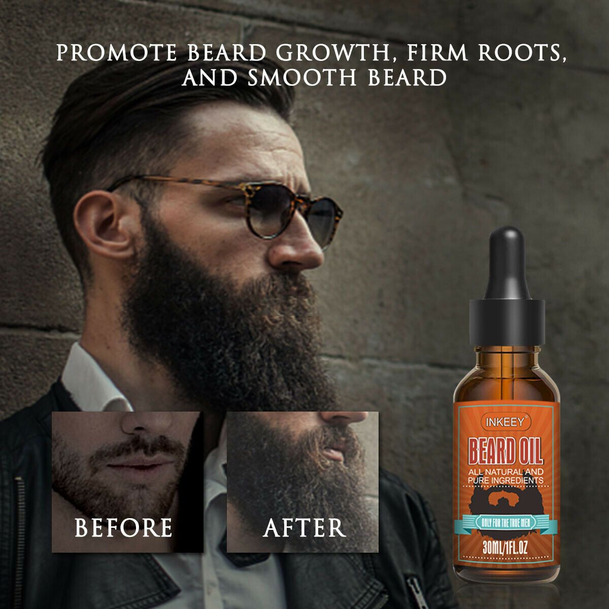 Aceite de barba para hombres, aceite para el crecimiento del cabello, suero para el cuidado del bigote, humectante creciente, EE. UU.