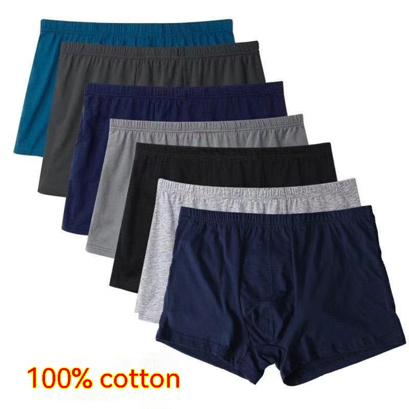 Boxer para hombre, ropa interior de cintura media, pantalones cortos de algodón para mediana edad y ancianos