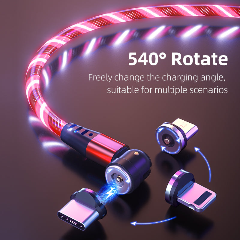 Experience the Future of Charging with Our 540° Rotate Luminous Magnetic Cable! ⚡💡