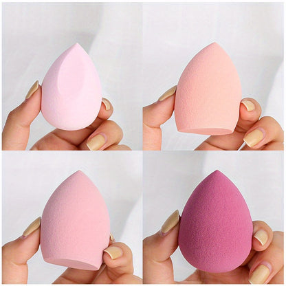 4 Pcs Professional Makeup Sponges Set - Blender For Foundation, Touch Ups, And Makeup - Latex-Free - Dry And Wet Use - Gift Box Included - Perfect Cosmetic Accessory