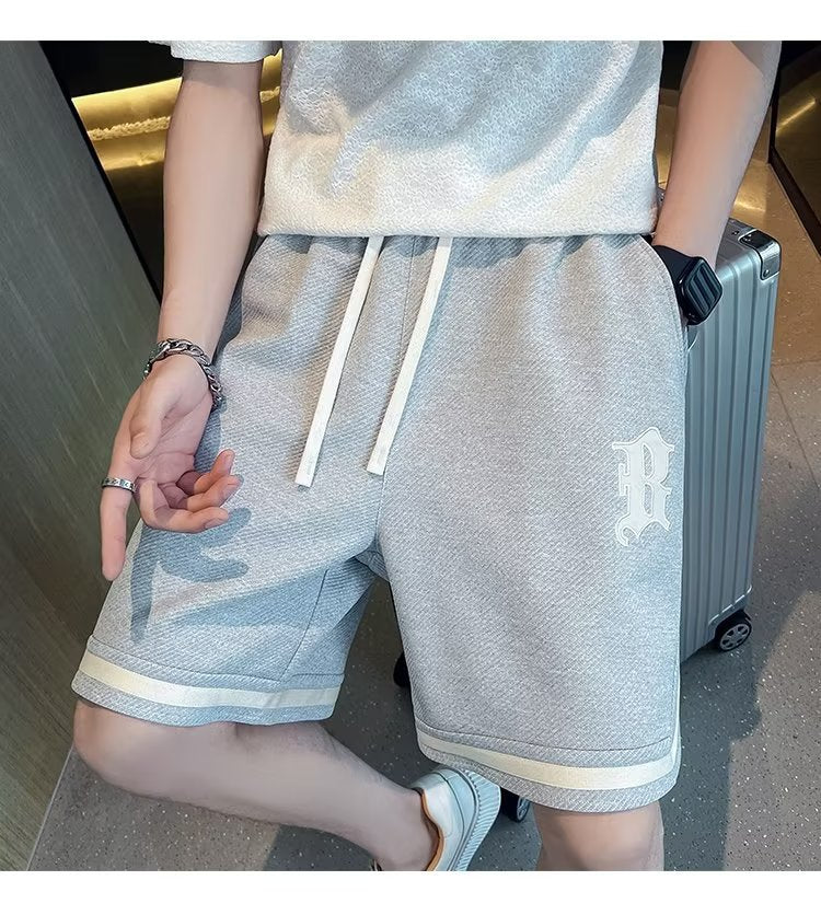 Sports Shorts Loose Straight Drawstring Wide Leg Pants