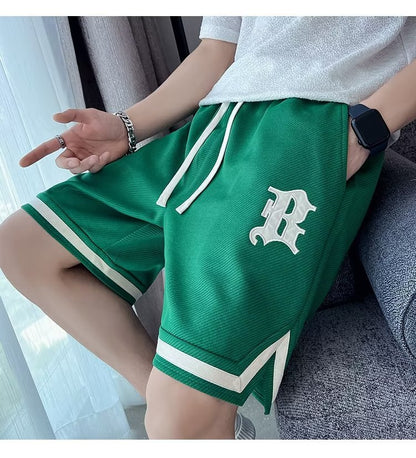 Sports Shorts Loose Straight Drawstring Wide Leg Pants