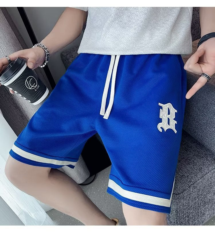 Sports Shorts Loose Straight Drawstring Wide Leg Pants