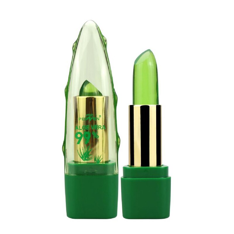 Gel de Aloe Vera que cambia de Color lápiz labial brillo hidratante antisecado desalinización cuidado de labios de grano fino