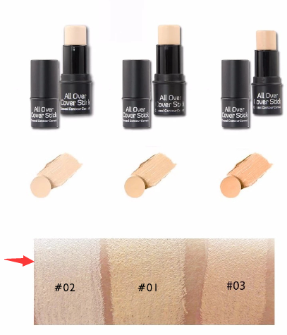 Corrector facial hidratante de tres colores que cubre espinillas pecas ojeras