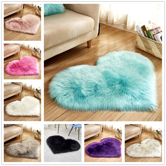 Plush Heart Shaped Carpet Non-Slip For Home Decor