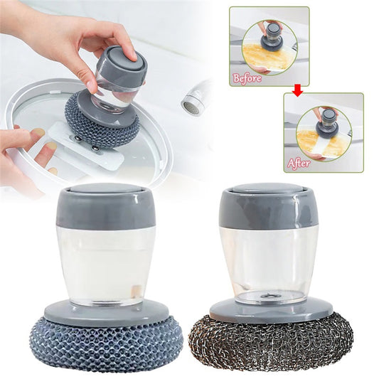 Upgrade Your Kitchen Cleaning with Our Kitchen Soap Dispensing Palm Brush Cleaner! 🧼🍽️