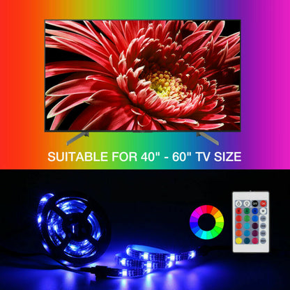 Transform Your Space with Vibrant Ambiance! 🌈📺 Elevate Your TV and Computer Experience with our 4x50CM USB 5V RGB LED Strip Background Light Remote Kit. 🎉