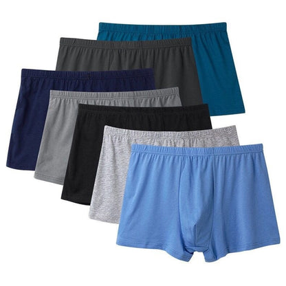 Boxer para hombre, ropa interior de cintura media, pantalones cortos de algodón para mediana edad y ancianos