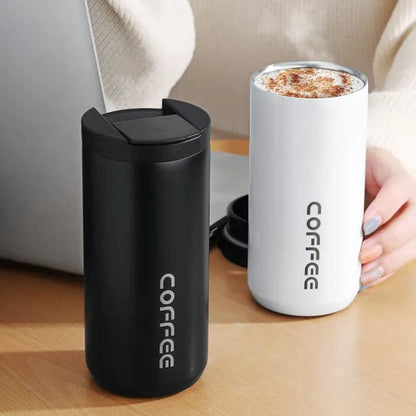 Stainless Steel Coffee Mug with Lid Thermal Cup Thermos for Water Cafe Travel Drinkware Insulated Water Bottle 400ml/550ml