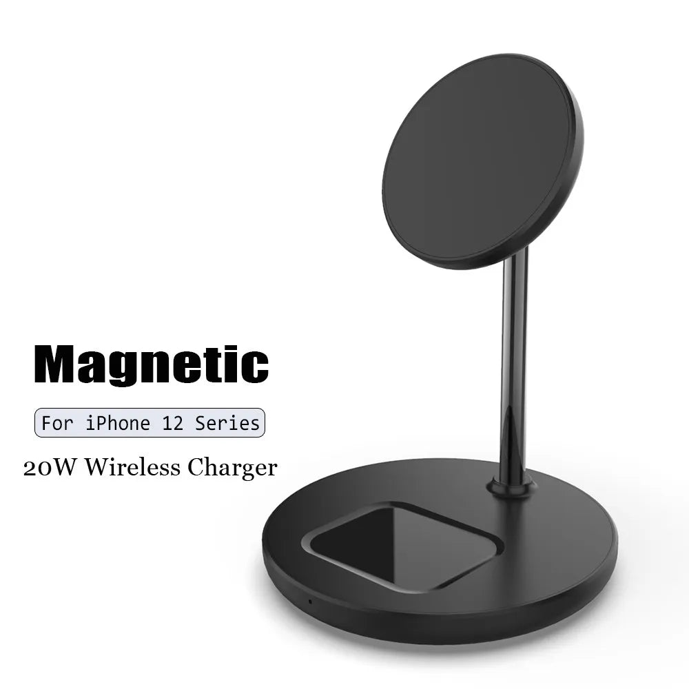 2 in 1 Magnetic Wireless Charger Stand For iPhone 13 12 Pro Max Mini Airpods Fast Charging Station Dock Mobile Phone Chargers