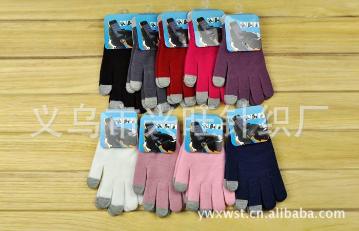 Nuevo estilo coreano, guantes cálidos con pantalla táctil de color sólido, guantes tejidos con pantalla táctil mágica, fabricante