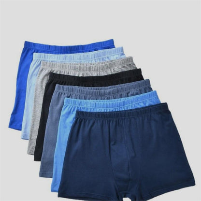 Boxer para hombre, ropa interior de cintura media, pantalones cortos de algodón para mediana edad y ancianos