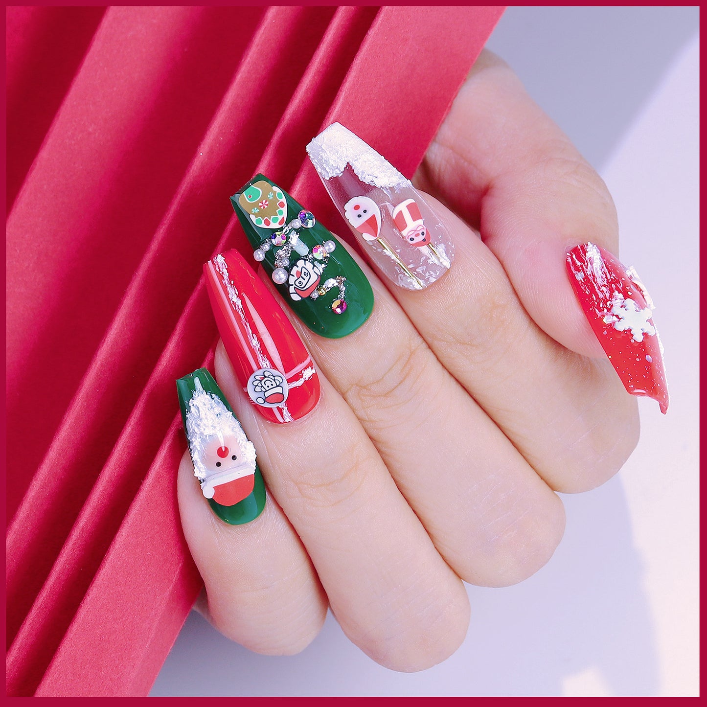 Christmas Soft Pottery Winter Festival Nail Ornament