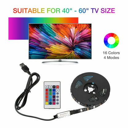 Transform Your Space with Vibrant Ambiance! 🌈📺 Elevate Your TV and Computer Experience with our 4x50CM USB 5V RGB LED Strip Background Light Remote Kit. 🎉